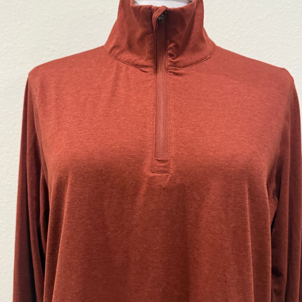 Vuori Crescent Half Zip Pullover Mock Neck Sweater Rust Orange Women Large - Picture 4 of 9